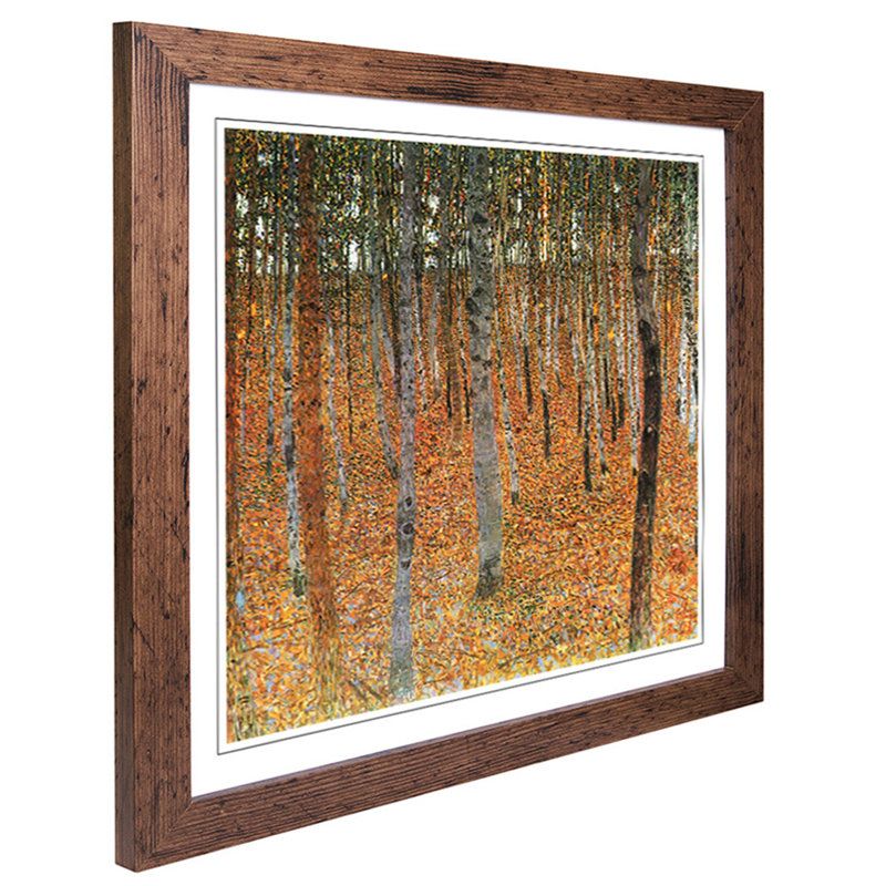 Beech Grove Forest by Gustav Klimt - Framed Print, Walnut