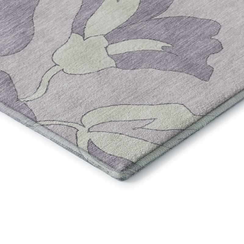 Tapis lavande Prisco lavable à la machine de qualité supérieure, Rectangulaire 8 pi x 10 pi