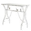 Table d'appoint fantaisiste en fer forgé (109 x 42 x 86 cm) avec perchoir pour oiseaux et pieds torsadés, idéale pour une entrée ou un couloir. Console/perchoir à l'effet vieilli, décoration murale parfaite.