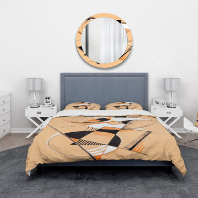 Colored Geometric Abstract Compositions V - Modern Duvet Cover Set - Microfiber Polyester