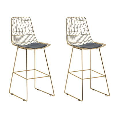 Crestline Yes Upholstered Faux Leather Bar Stool with Steel Frame