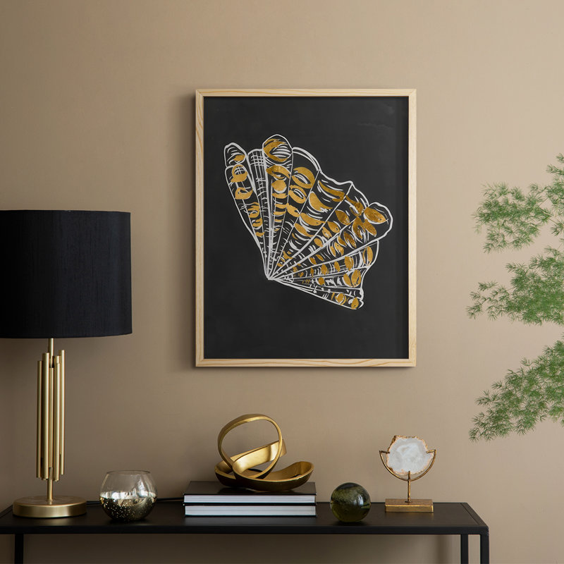 «Night Shell I», reproduction encadrée - bois massif, H 21 po x l 17 po, Naturel