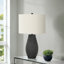 Lampe de table Landen avec abat-jour ivoire / crème en résine noire, H 23,26 po x l 13,74 po x P 13,75 po-531160979