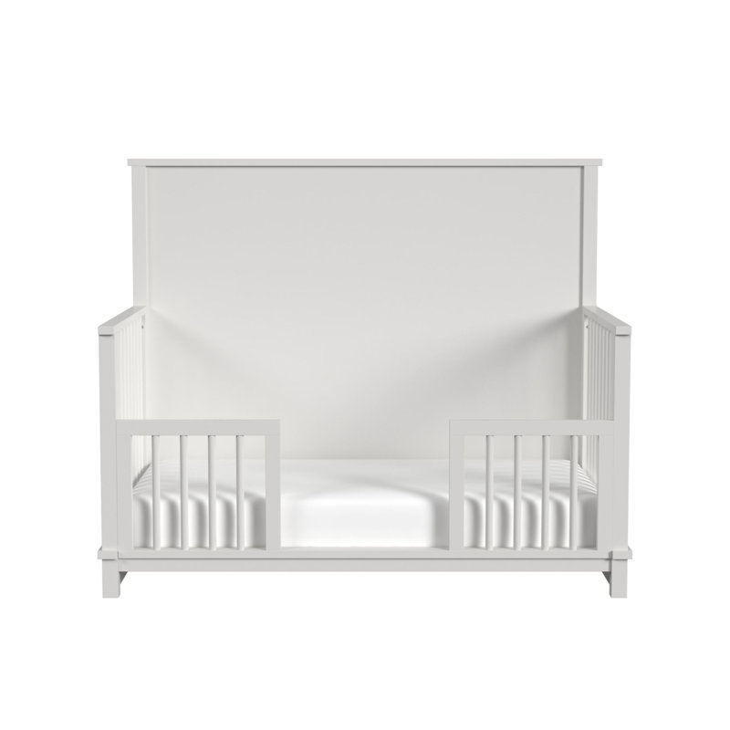 Lit de bébé avec barrière de sécurité Cassian, Blanc