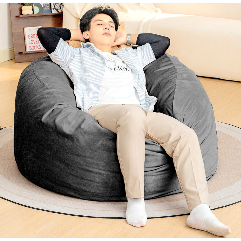 Fauteuil à billes confortable en mousse à mémoire de forme pour la détente et le style, H 25,68 po x l 44,97 po x P 44,97 po
