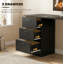 Computer Desk, Writing Table, PC Workstation with 3 Storage Shelves and Drawers, Handle, for Home Office, Black