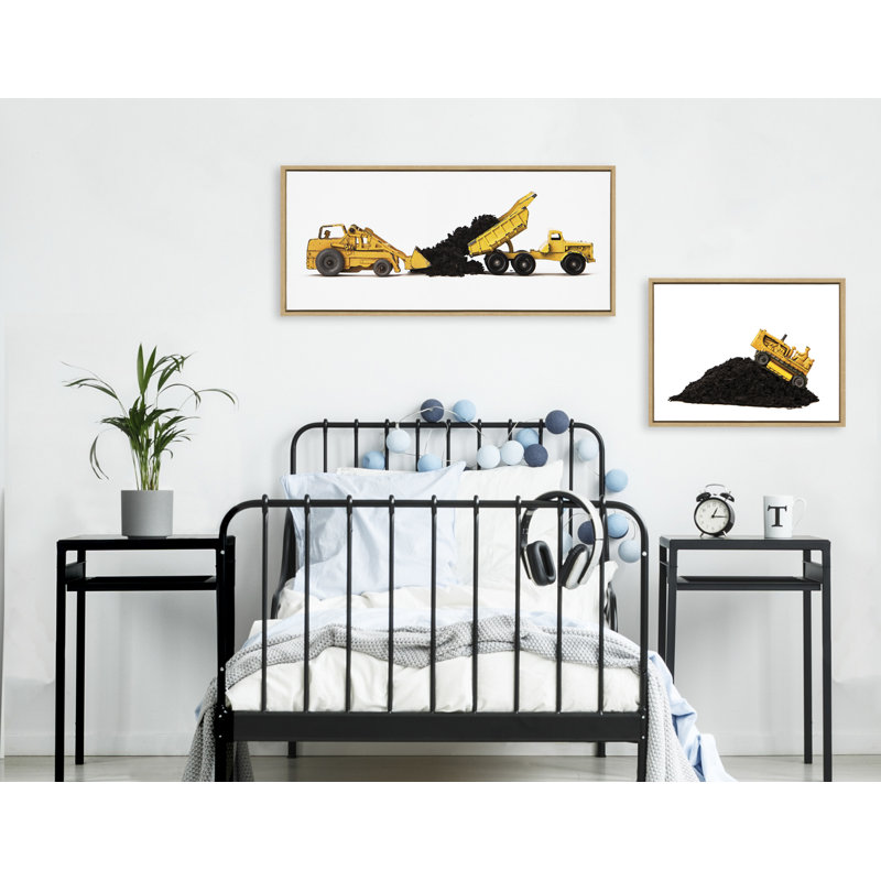 Reproduction d'art sur toile encadrée Vintage Toy Construction Engins par Saint and Sailor Studios