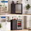 Armoire de bar de ferme avec mini-réfrigérateur, armoire de café avec prise de courant, tiroir de rangement et tablette réglable, armoire de cuisine pour la salle à manger-133343775