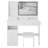41 Inch Large Vanity Table With LED Mirror, Power Station, Hair Dryer Stand, And Cushioned Stool For Modern Bedrooms-1233606098