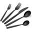 Ensemble de couverts en acier inoxydable noir de haute qualité, ensemble de 2 couverts 30 pièces - Comprend des fourchettes et des cuillères - Vaisselle durable