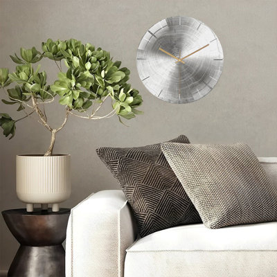 Horloge murale 12 po ronde en verre trempé avec mouvement à quartz silencieux