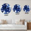 Impression abstraite en bleu classique sur blanc I - horloge murale moderne-464300622