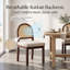 Chaise d'appoint de style campagnard avec dossier en rotin tressé naturel et pieds en bois massif-957736127
