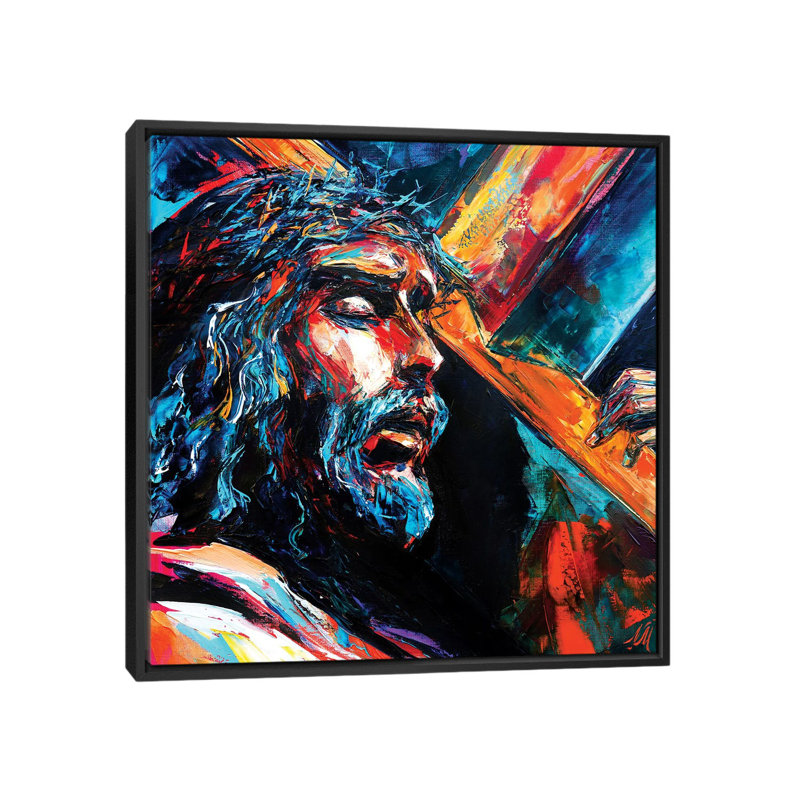«Jesus Christ» - Impression encadrée sur papier, H 12 po x l 12 po x P 1,5 po, Toile avec cadre noir