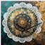 Horloge murale bleu sarcelle et or Mandala I - Boho Mandala-106135605