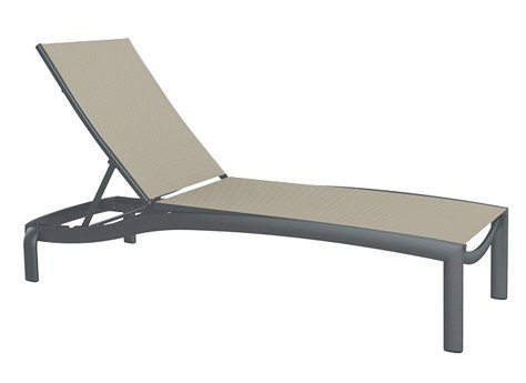 Kor Outdoor Metal Chaise Lounge, Sparkling Water, Graphite
