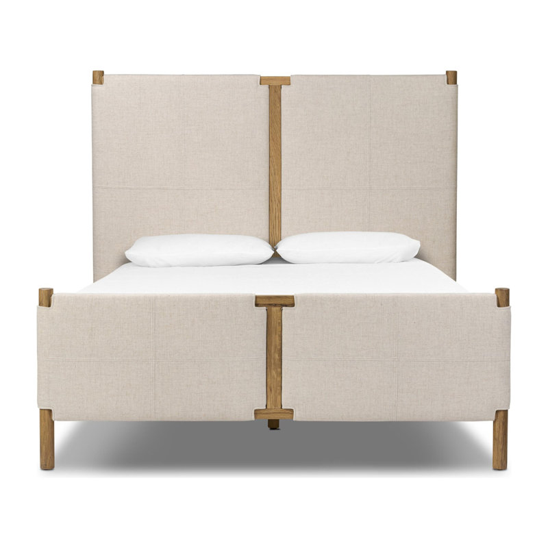 Salado Leather Bed, Queen, Antigo Natural