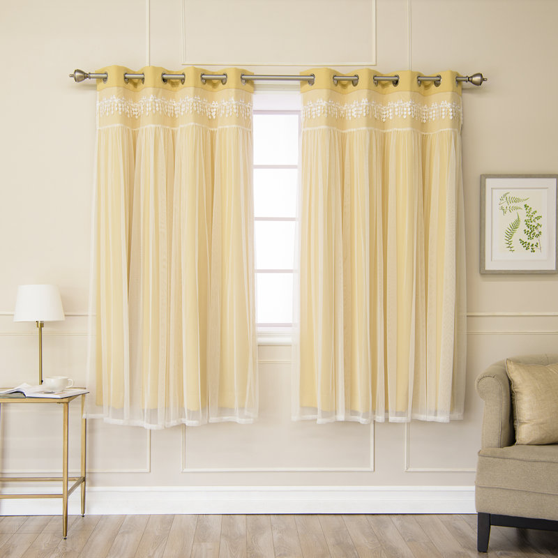 Loar Room Darkening Thermal Curtain Panels, Sunlight, 52" W x 63" L