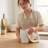 White Ceramic Crock Kitchen Utensil Holder