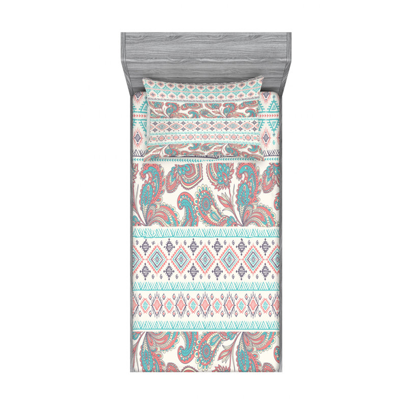 Microfiber Paisley Sheet Set, Twin