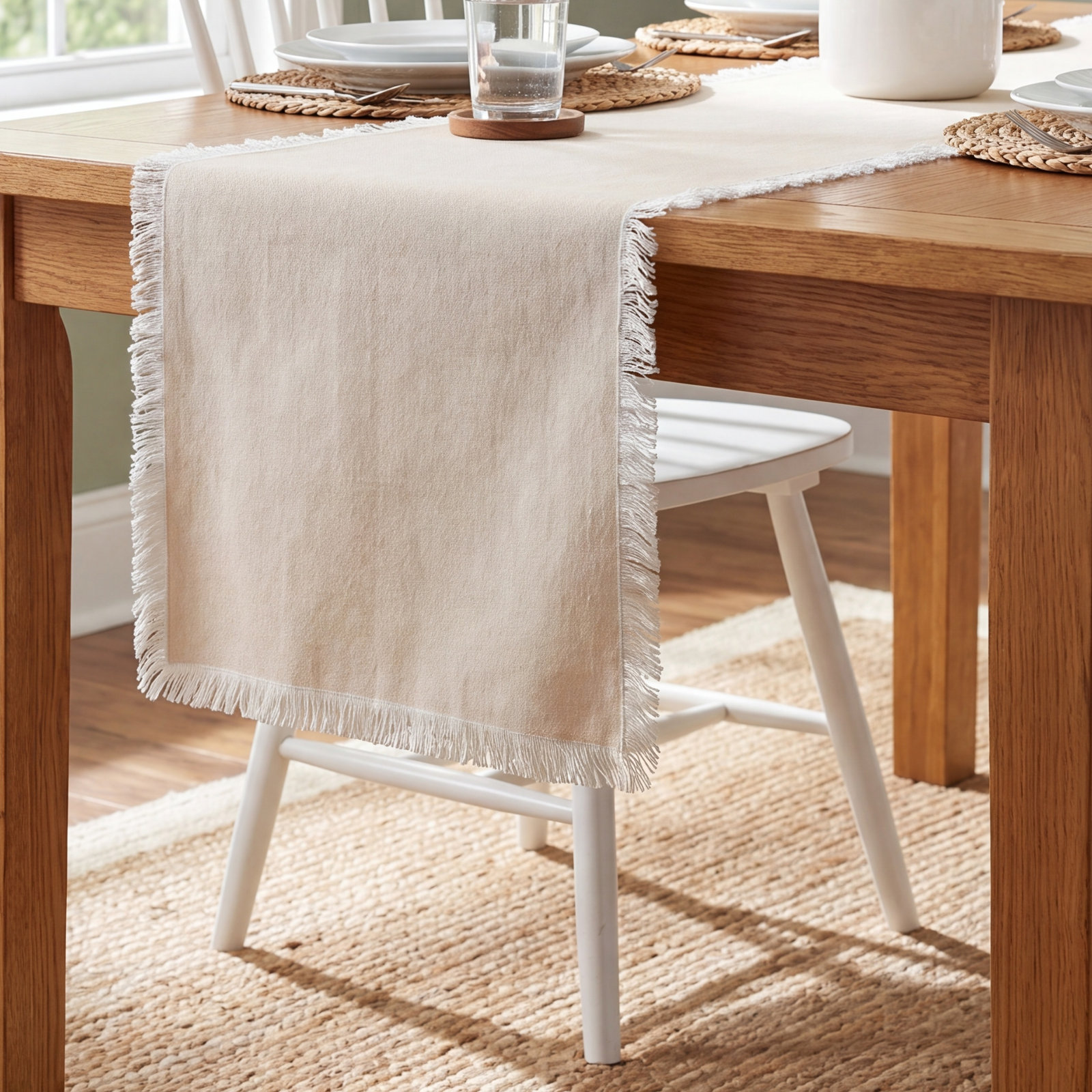 Flamenco Table Runner, Natural