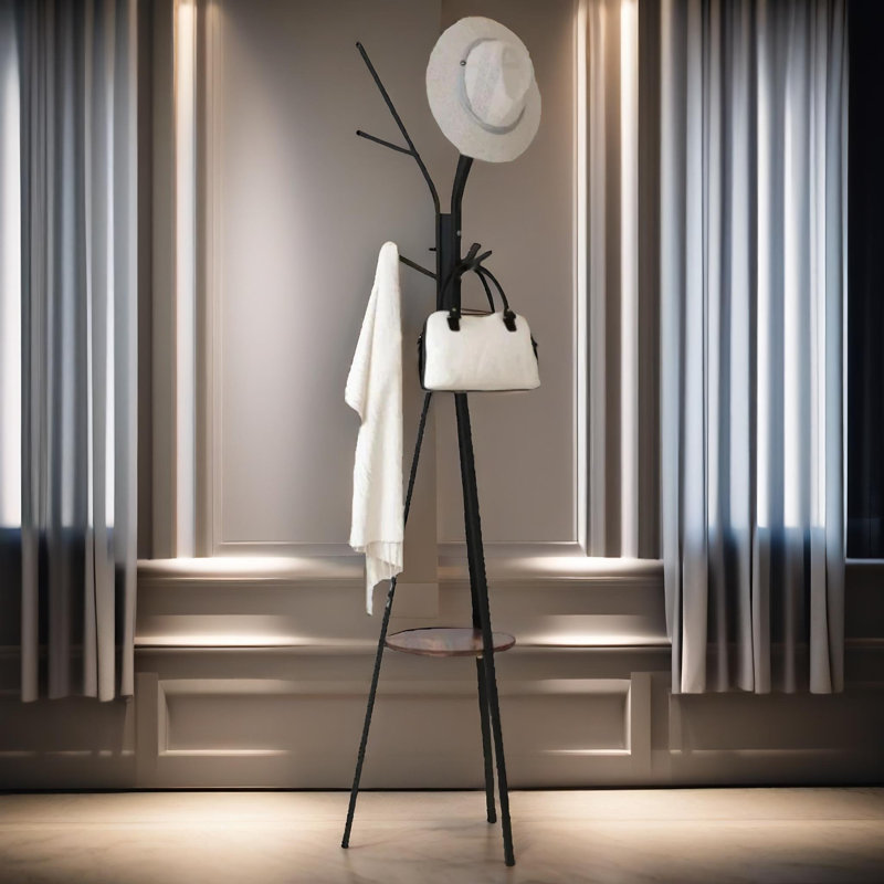 Malo Free-standing 9 - Hook Coat Stand Entryway Hallway Furniture