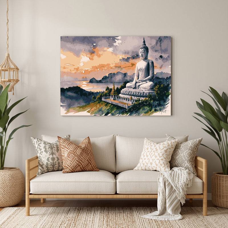 Art mural en métal Beige, cités, villes, Thaïlande, H 288 po x l 432 po x P 0,05 po