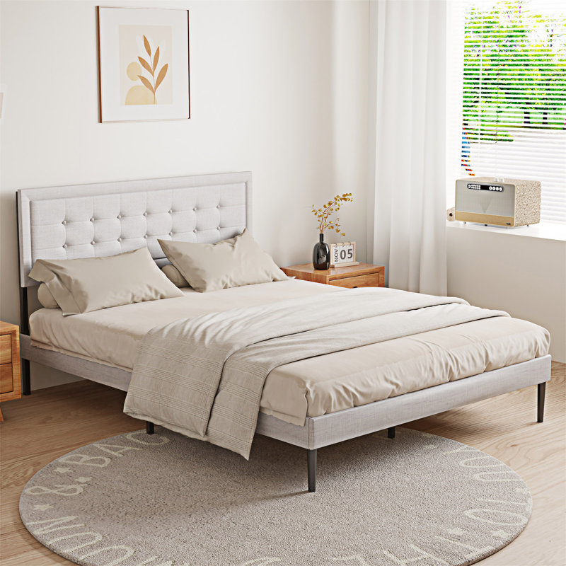 Upholstered Platm Bed Frame