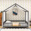 Lit pour tout-petits en bois avec auvent et lattes-2009954369