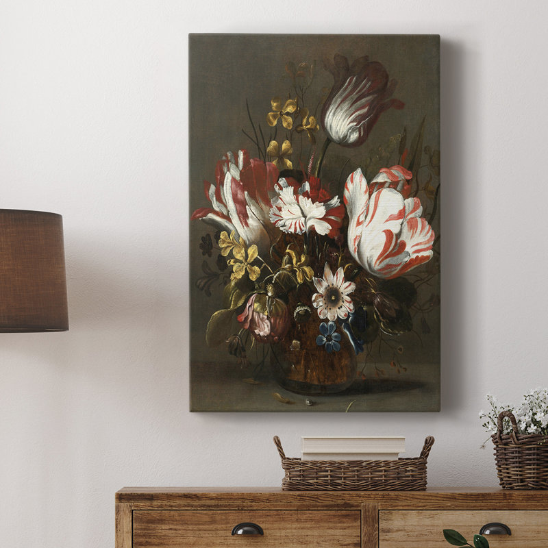 Motif floral rétro avec motif floral - Cavas, H 60 po x l 40 po