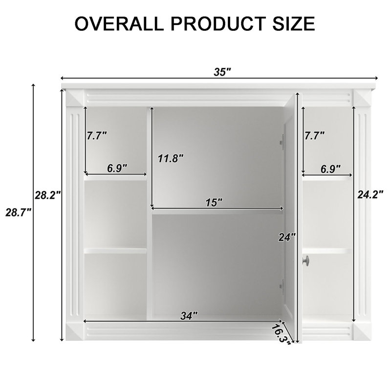 Armoire de salle de bain Bienaime, Blanc