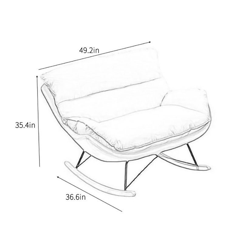 Chaise berçante double Nordic Light Luxury, Gris