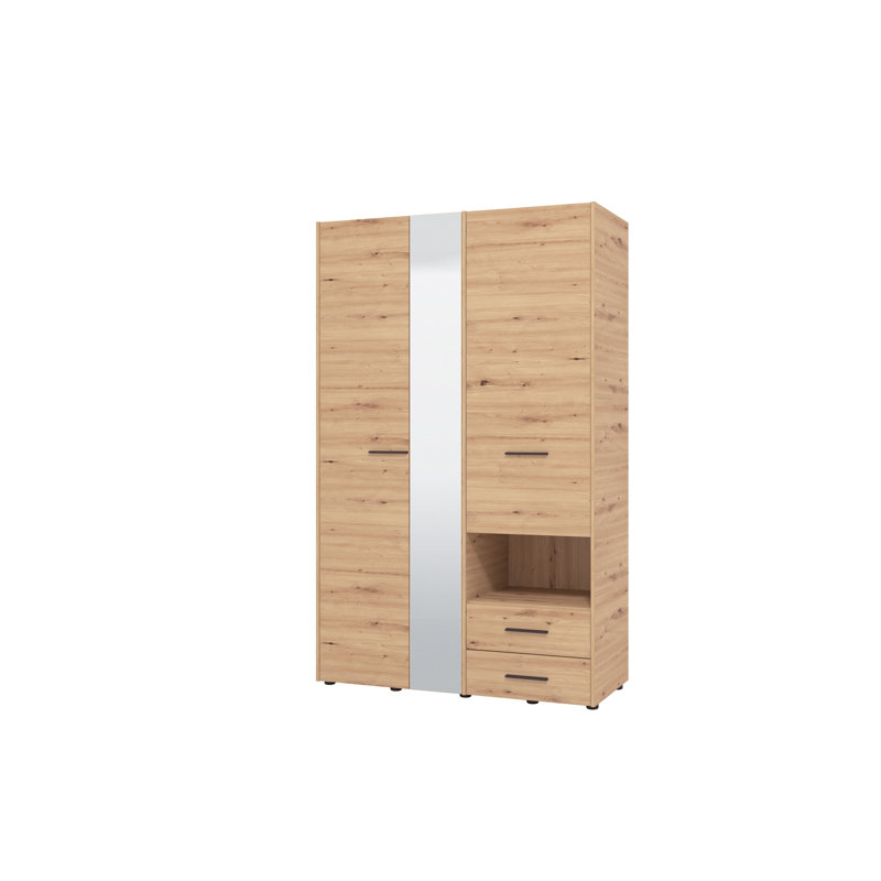 Riorsson Solid Wood Wardrobe, Grey