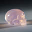 Genuine Polished Rose Quartz Skull Carving