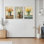Ensemble de 3 tableaux sur toile tendue représentant des bouquets de fleurs, idéal pour décorer un salon, une chambre ou toute autre pièce de la maison.