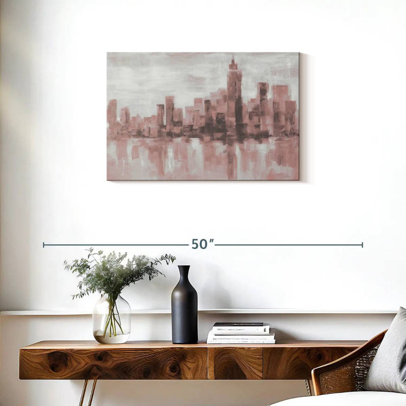 Sirci Misty Day à Manhattan en rose gris, H 20 po x l 30 po