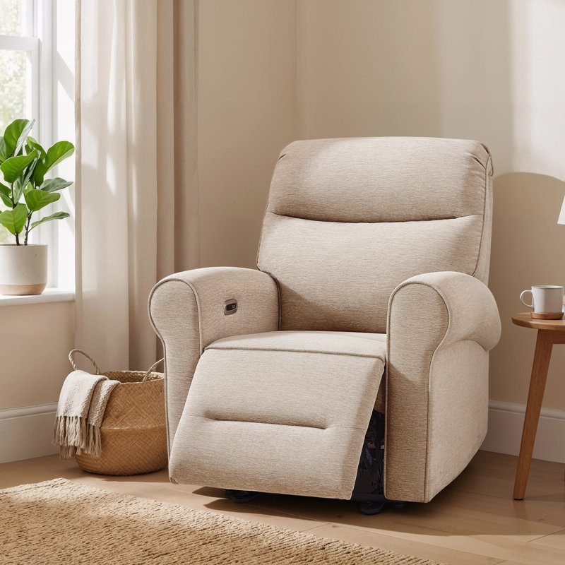 zero clearance recliner  Power Recliner Chair with Rolled Arm & USB-A/C Ports, Fabric, Beige