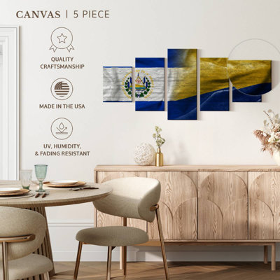 El Salvador And Columbia Flags