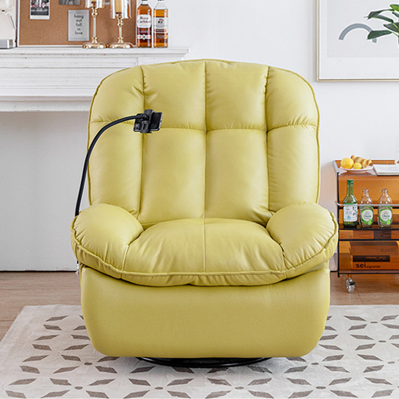 Multi-Functional Single Recliner with Phone Holder, Yellow