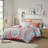 Boho Coral Bedding Sets, Polyester Comforter & Sheets, Modern Bedroom Style