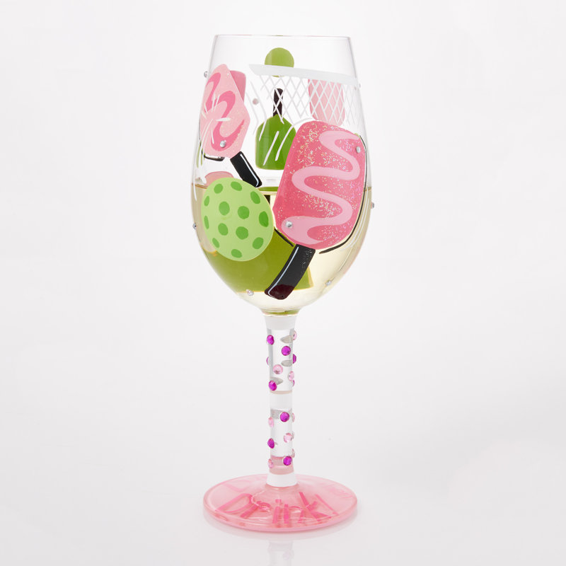 Verre à vin 15 oz Linka Pickleball Dink 'puis Drink Lolita