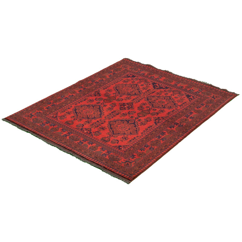 Tapis de zone en laine 5 pi x 6 pi 4 po noué la 2010s one-of-kind-the main esari turque Allaina