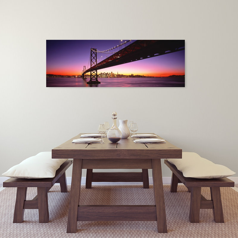 Bay Bridge, San Francisco, Ca, États-Unis, art contemporain abstrait, art mural, H 16 po x l 48 po