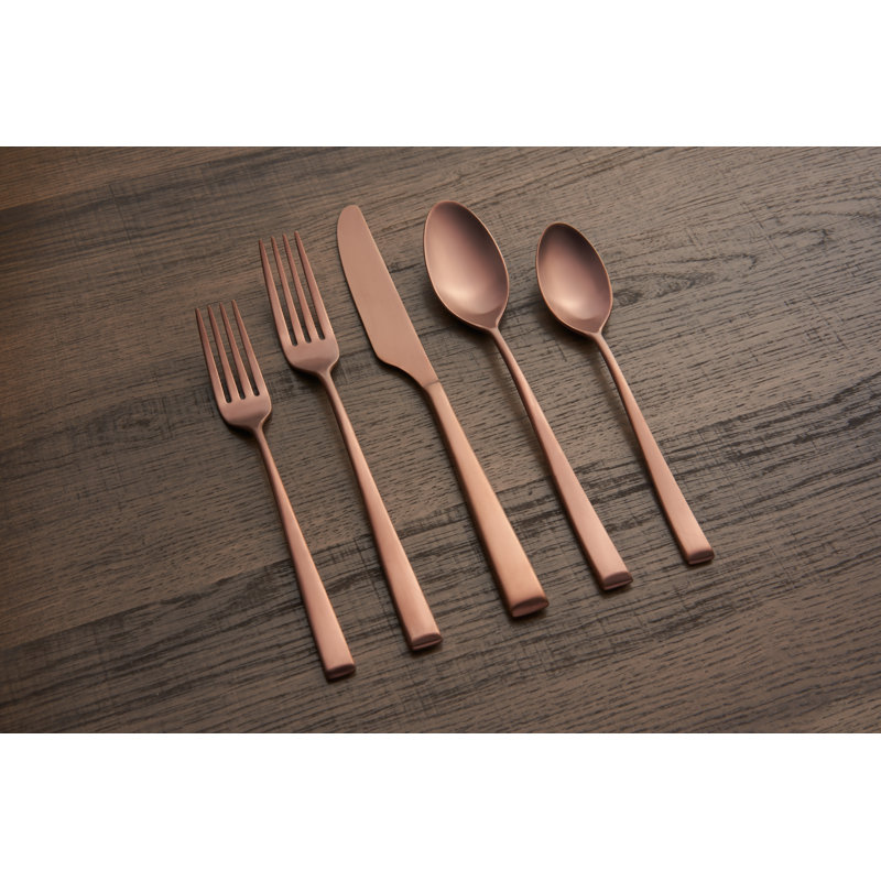 Cambridge Marlise Mirror 20-Piece Flatware Set, Copper