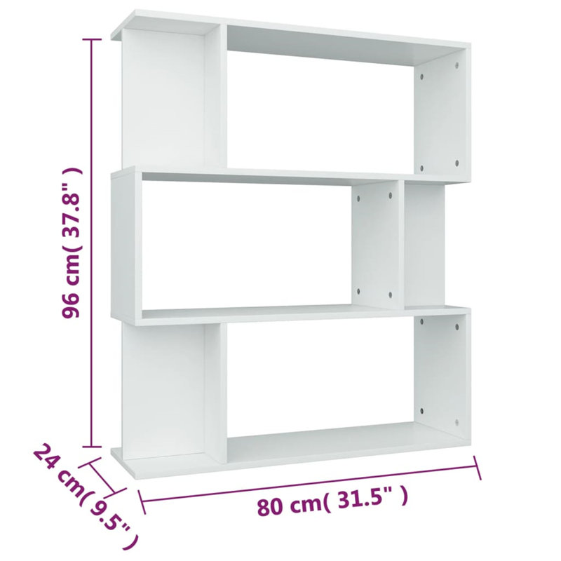 Arnya 96cm H x 80cm W Standard Bookcase, White