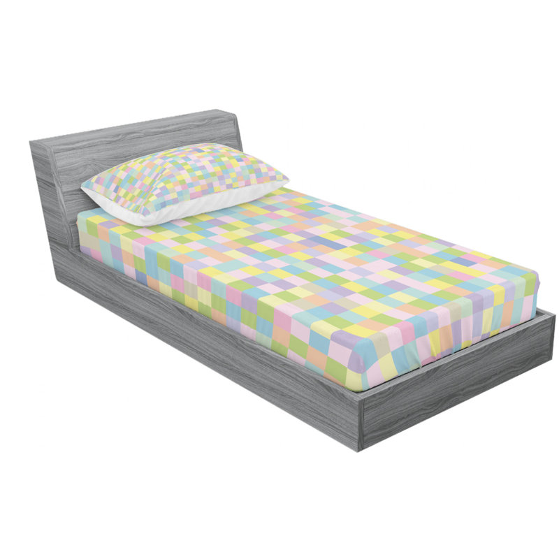 Microfiber Geometric Sheet Set, Twin XL Sheet Set with Fitted Sheet