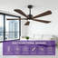 Ventilateur de plafond en bois à 5 pales avec lumière DEL intégrée, télécommande et flux d'air réversible-569441784-569441785