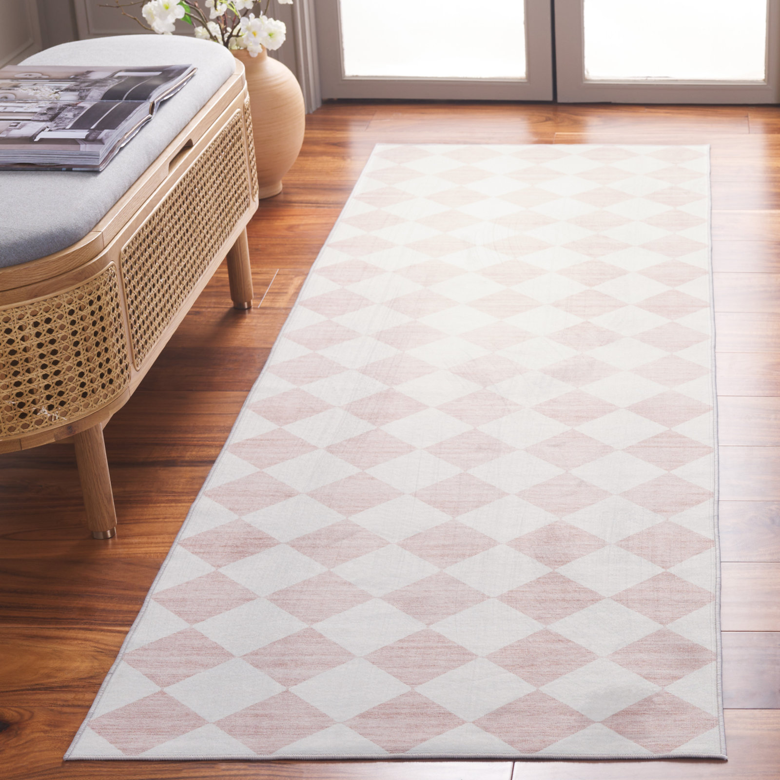 Machine Washable Geometric Rug, Runner 2'6" x 8'