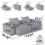 Canapé modulaire surdimensionné Boneless avec 2 méridiennes et 2 accoudoirs-1100129245