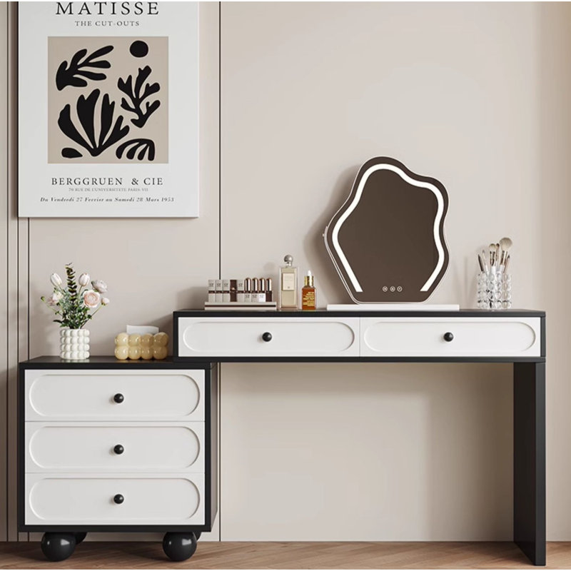 Commode créative rétro, Noir / blanc crème
